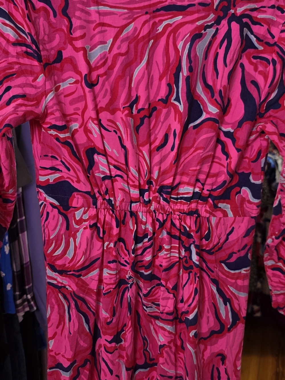 Lilly Pulitzer Pink Navy Floral Shift Dress Small NWT - Picture 7 of 9